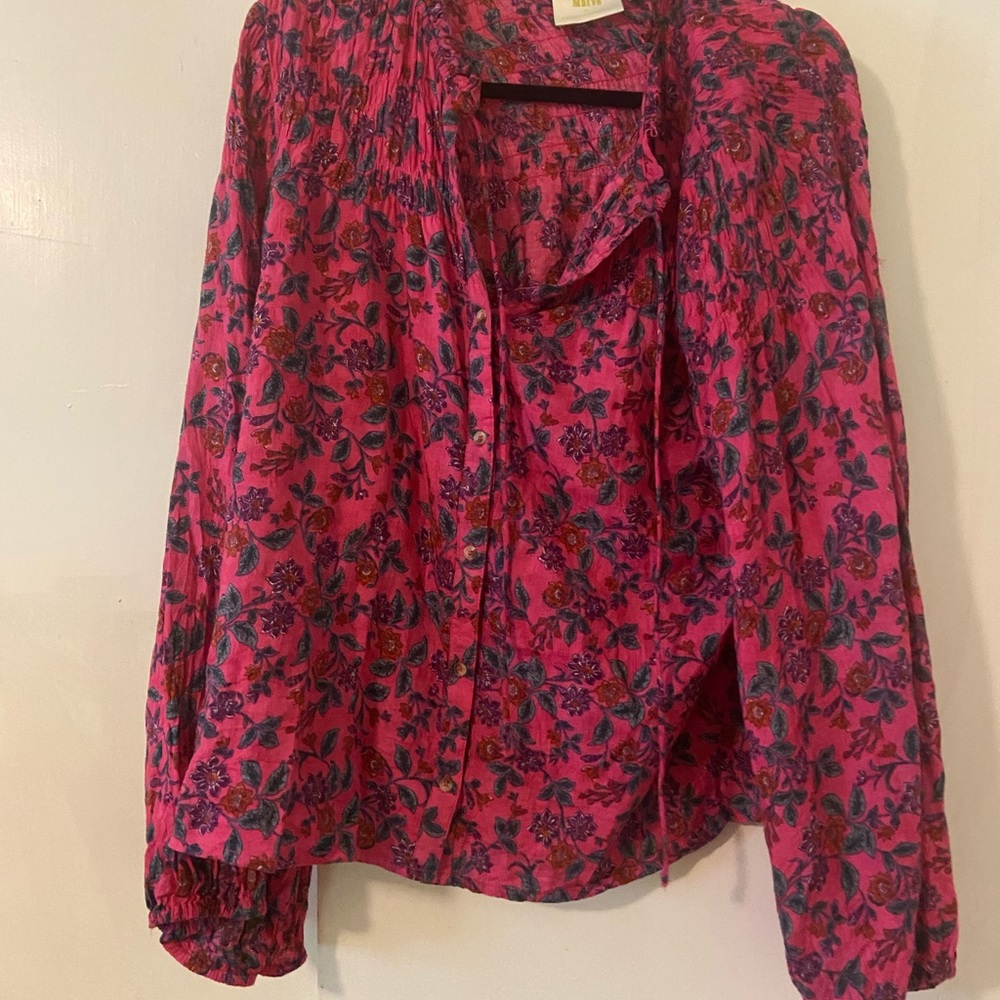 Maeve floral pink top